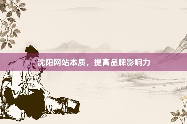 沈阳网站本质，提高品牌影响力
